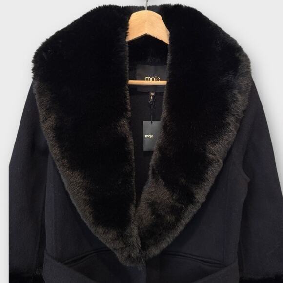 Maje Galaxyra Double-Faced Faux Fur Coat Size FR/36,US/Small - Picture 9 of 16